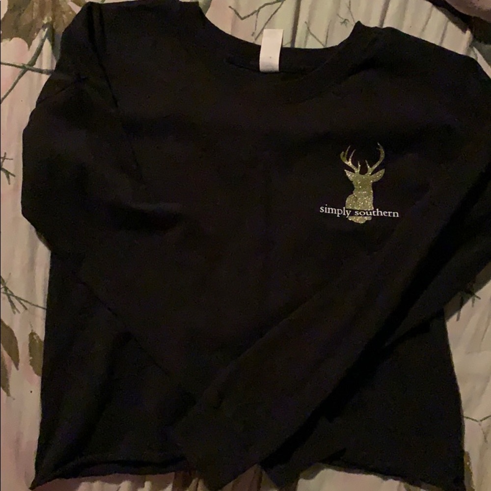 A long sleeve, crop top. Simply Southern